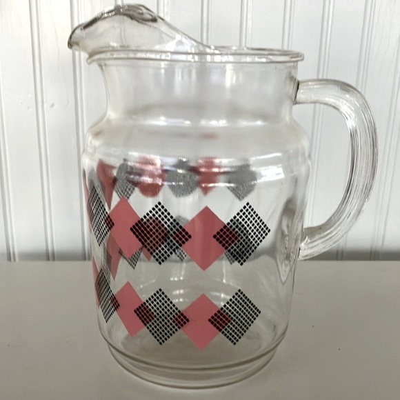 Retro Mid Century Modern Glass Pitcher 2 Quarts - Picture 8 of 9